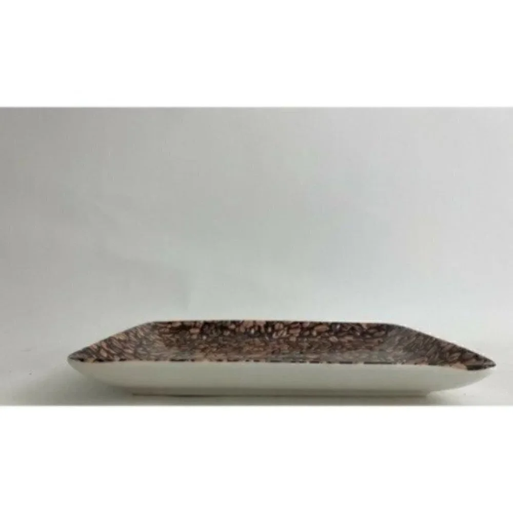 Starbucks Espresso Serving Trinket Plate Coffee Beans 9” X 7” 2007 Collectible